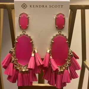 Kendra Scott Kristina Earrings Pink Agate and Gold